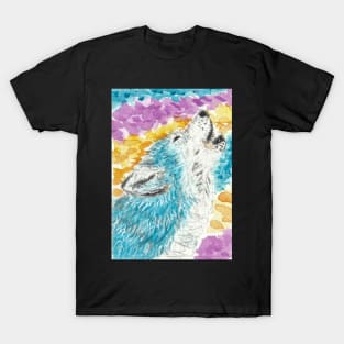 Howling blue  wolf T-Shirt